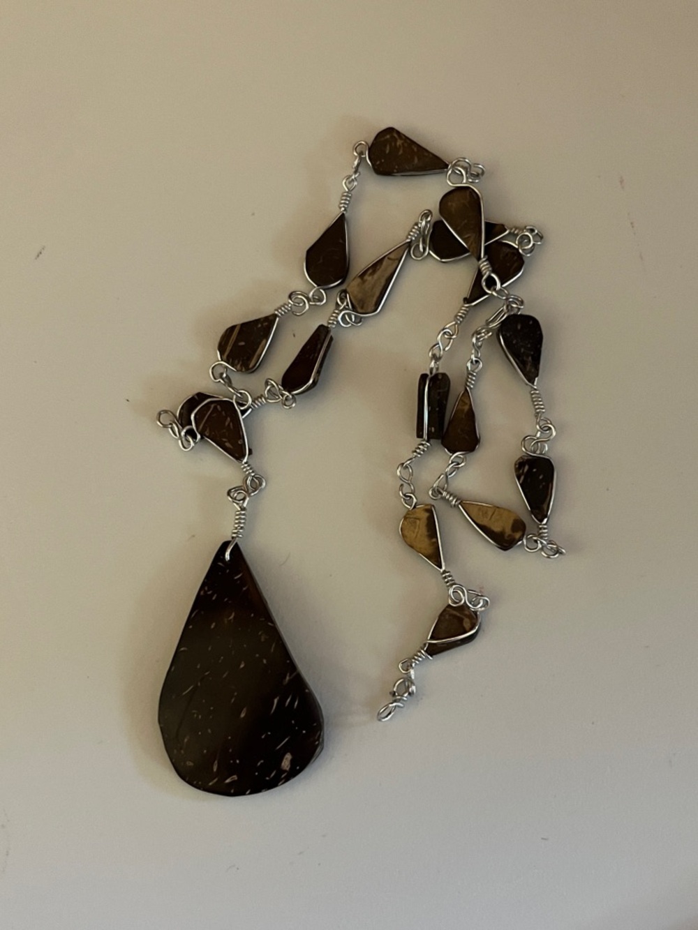 Necklace Made from Coconut Shell 19” Brown
